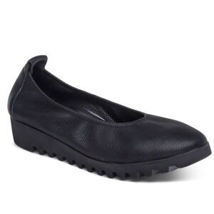 Aetrex Brianna Black Leather Orthopedic Comfort Slip On Shoes Women's Size 9-9.5